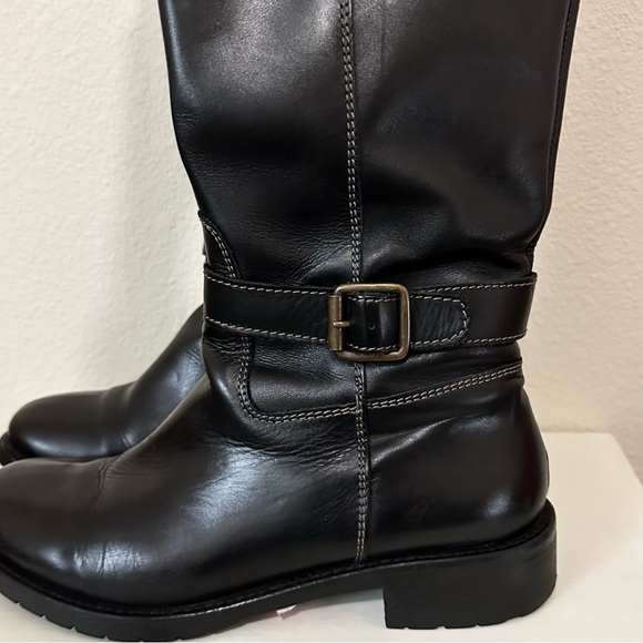 J Crew Riding Style Boots Black Leather US Size 7 - Picture 4 of 11